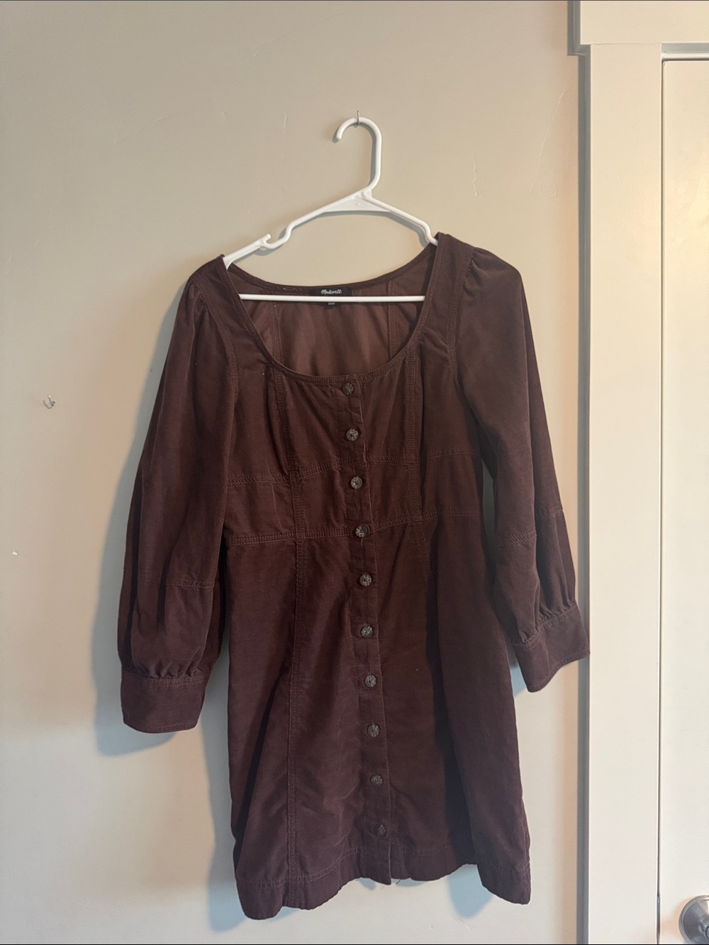 Madewell Brown Mini Button-Front Dress
